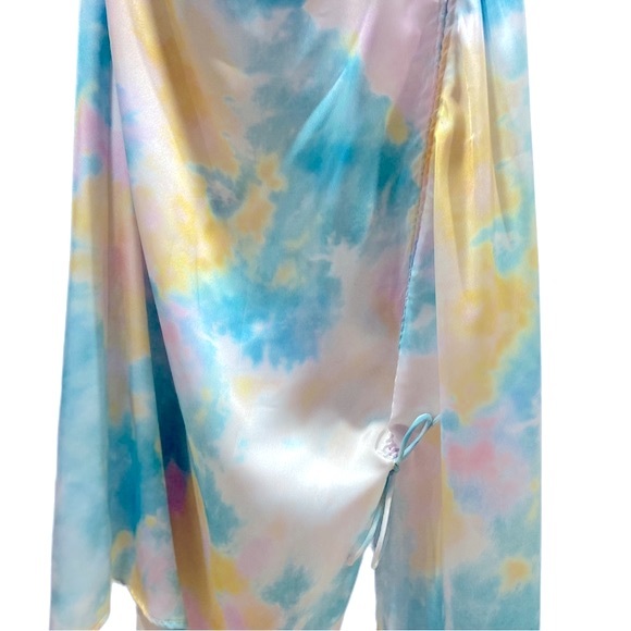 ZARA Tie Dye Satin Slip Midi Dress Size Small - Picture 6 of 16